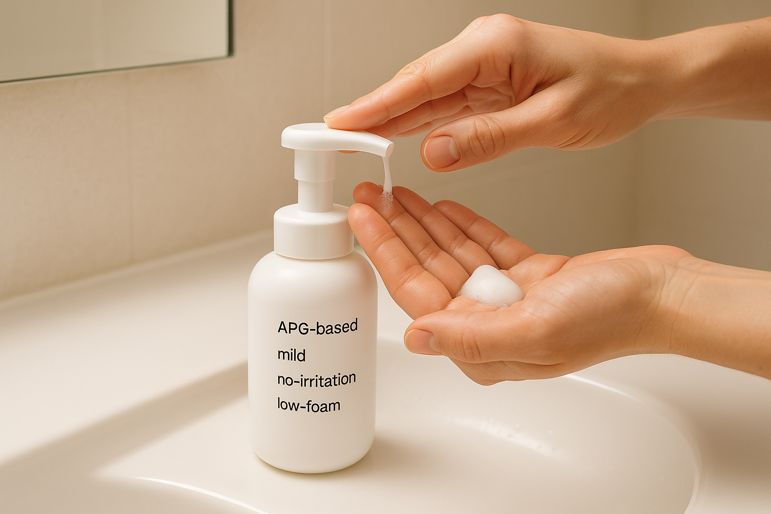 APG-NF 产品是以烷基糖苷为原料衍生的一种新型非离子表面活性剂,具有优良的溶解性、稳定性和表面活性,产品温和无刺激、无泡。
